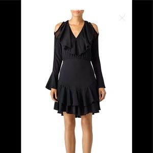 Plume Black Ruffle Dress